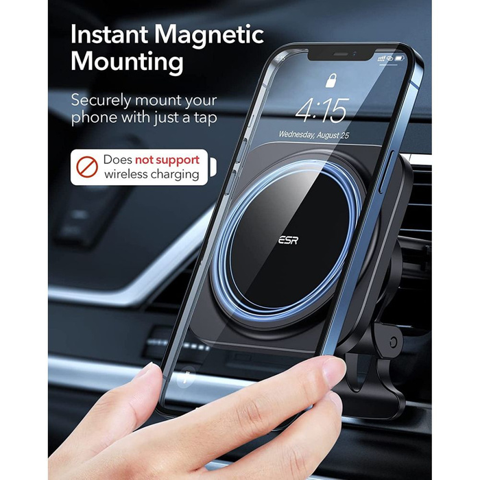 Uchwyt Esr Halolock Magsafe Magnetic Car Mount Set Black