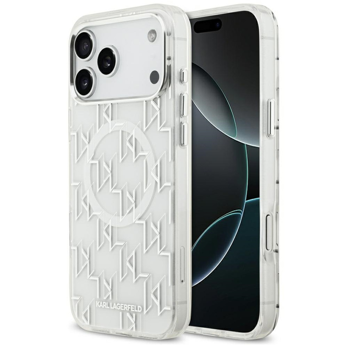 Etui Karl Lagerfeld IML KL Monogram      MagSafe do iPhone 17 Pro Max biały