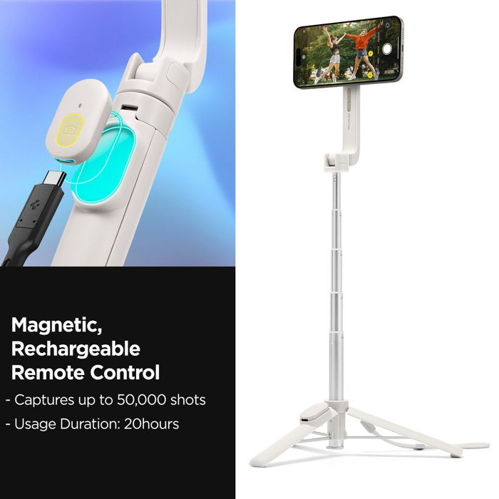 SELFIE STICK SPIGEN S571W MAGSAFE BLUETOOTH STATYW BEŻOWY