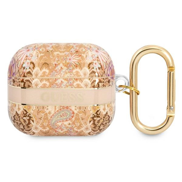 Etui GUESS Apple AirPods 3 Cover Paisley Strap Collection Złoty Case