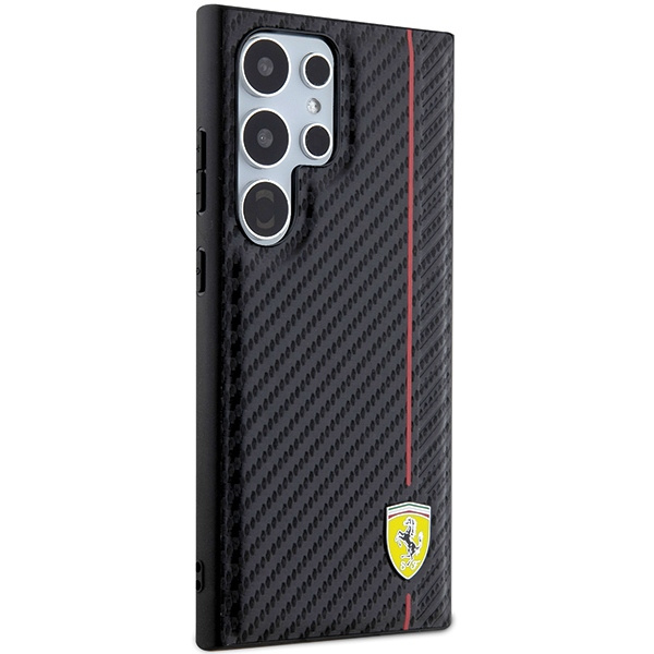 Etui Ferrari FEHCS24LN3DUR Samsung Galaxy S24 Ultra S928 czarny/black hardcase Carbon Printed Line Case