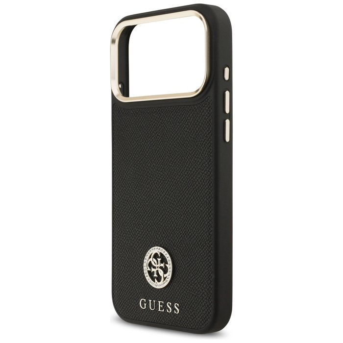 Etui Guess Grained Strass Logo MagSafe   do iPhone 17 Pro Max czarny