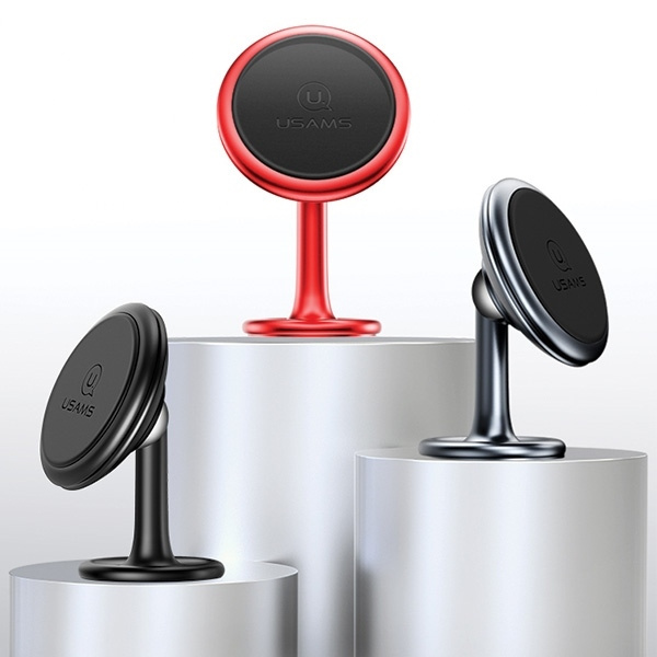 USAMS Uchwyt magnetyczny na kokpit deskę rozdzielczą klejony regulowany stojący czerwony