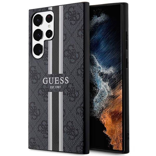Etui Guess GUHCS23LP4RPSK S23 Ultra S918 czarny/black hardcase 4G Printed Stripe Case