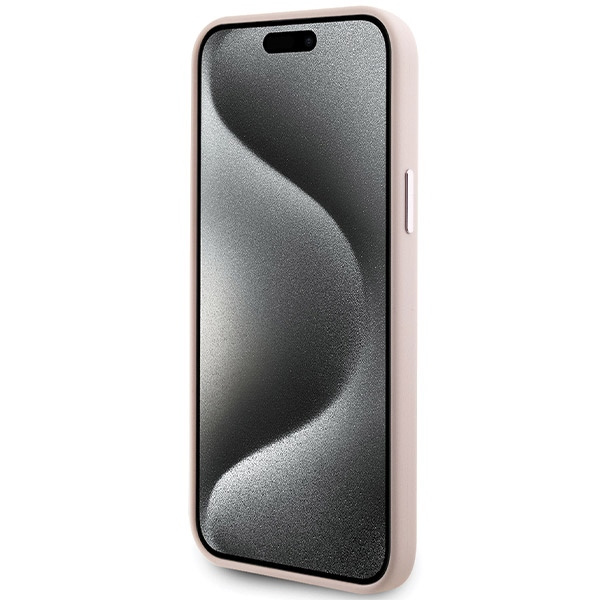 Etui Karl Lagerfeld KLHCP15SSMHCNPP iPhone 15 6.1" różowy/pink Silicone Choupette Metal Pin Case
