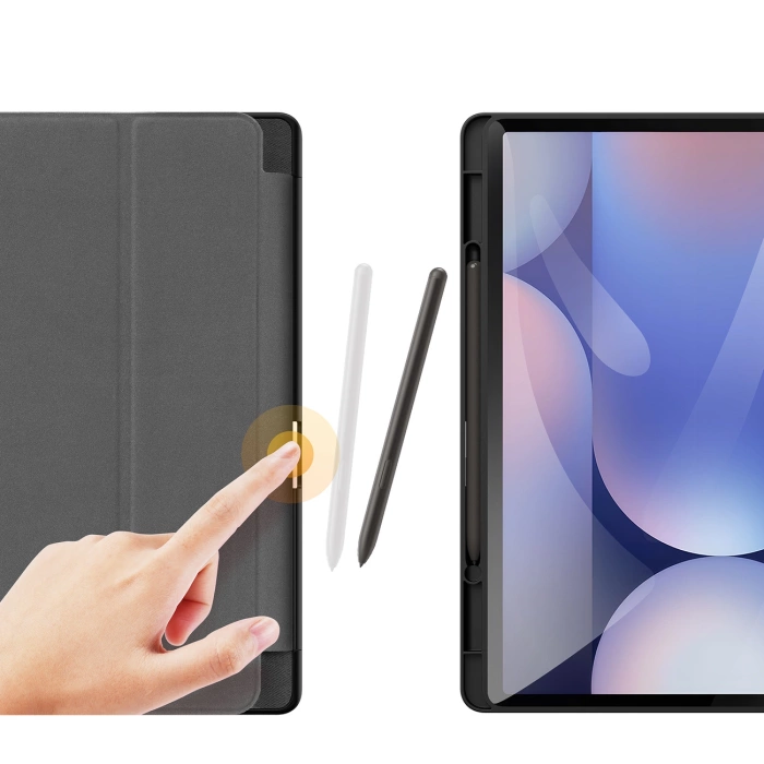 Etui z ekoskóry Dux Ducis Domo z podstawką do Samsung Tab S10+ / S9+ / S9 FE+ - czarne