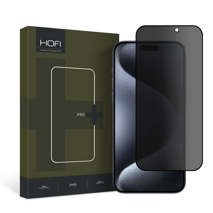 Szkło Prywatyzujące Hofi Anti Spy Glass Pro+ iPhone 15 Pro Max Privacy