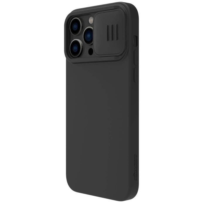 Etui Nillkin CamShield Silky Silicone Case etui iPhone 14 Pro Max pokrowiec z osłoną na aparat czarny