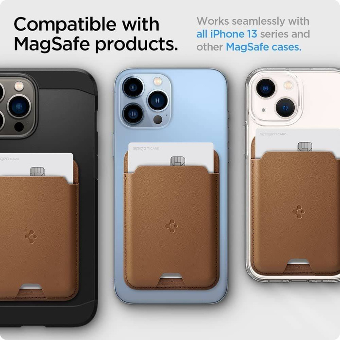 PORTFEL MAGSAFE SPIGEN VALENTINUS UNIWERSALNY CARD HOLDER BRĄZOWY