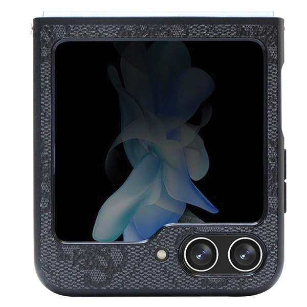 Etui Guess GUHCZF5P4TDPK F731 Galaxy Z Flip5 czarny/black hardcase Leather 4G Diamond Triangle Case