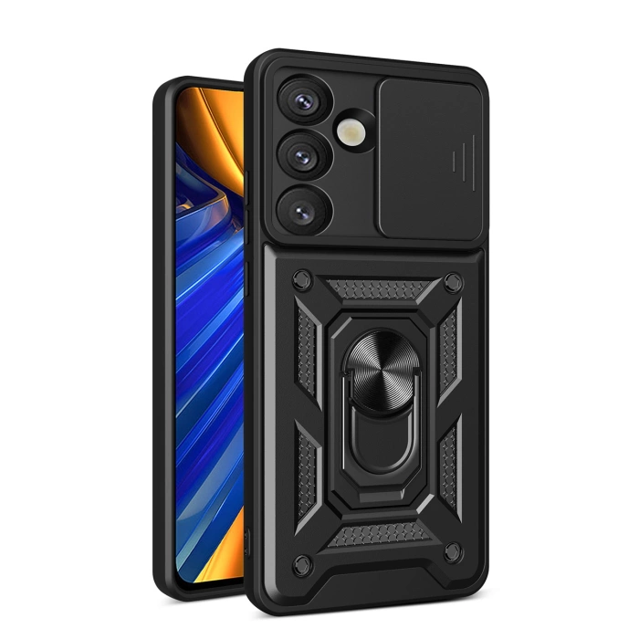 Pancerne etui Hybrid Armor Camshield z podstawką i osłoną aparatu na Google Pixel 9 Pro XL 5G / 10 Pro XL 5G - czarne