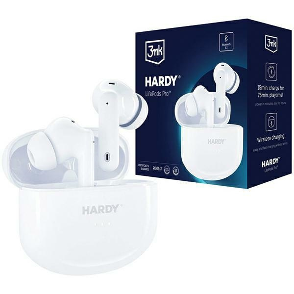 3MK Hardy LifePods Pro słcuhawki bezprzewodowe Bluetooth 5.3 ANC białe/white