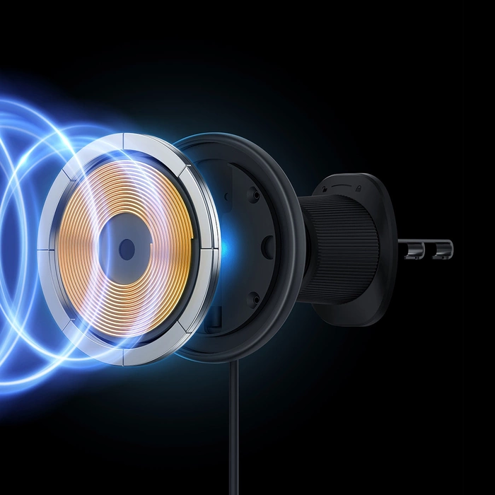 Magnetyczny uchwyt samochodowy z indukcyjnym ładowaniem na telefon, Baseus  CW01 na telefon (czarny)