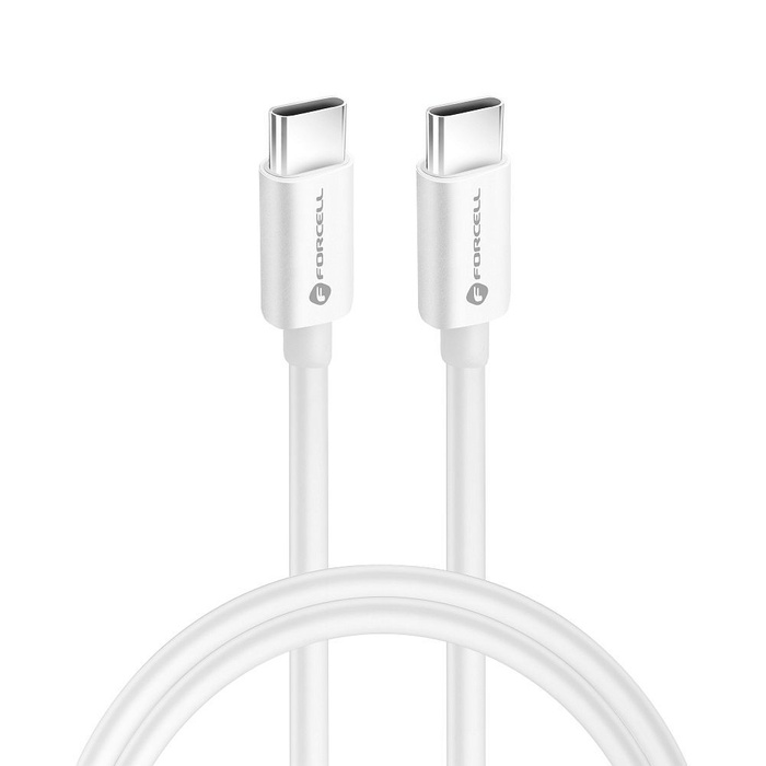 Kabel USB C do USB C Forcell F-Energy QC4.0 PD 3A 60W 1 m C338 biały