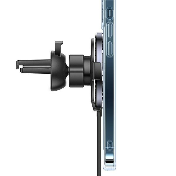 Uchwyt Indukcyjny USAMS Do Kratki Wentylacyjnej 15W 2w1 Magnetic Czarny