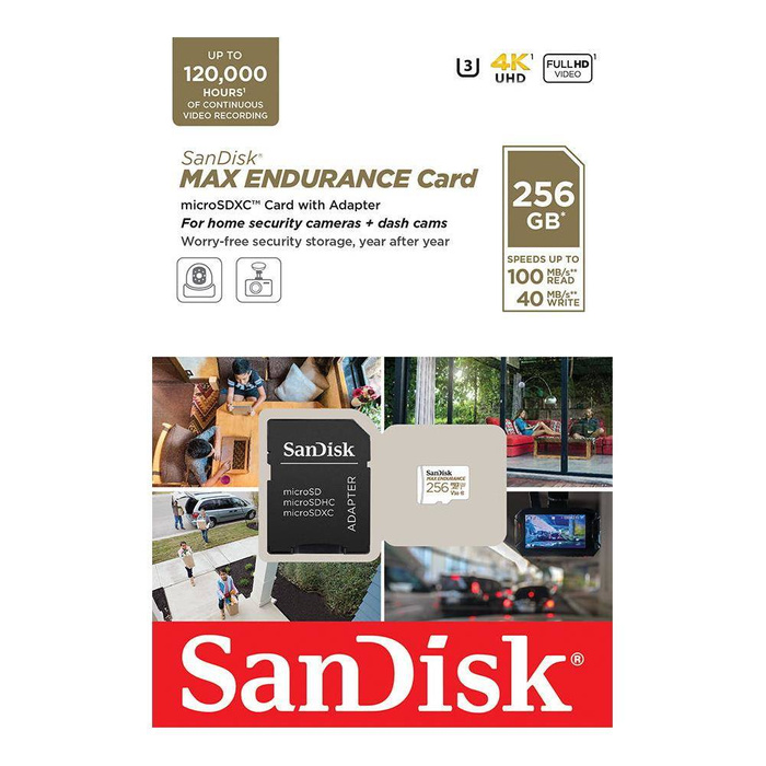 SanDisk karta pamięci 256GB microSDXC Max Endurance + adapter