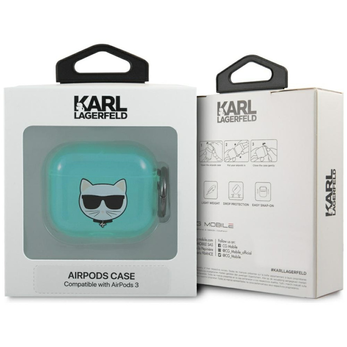Etui KARL LAGERFELD Apple AirPods 3 Choupette Niebieski Case