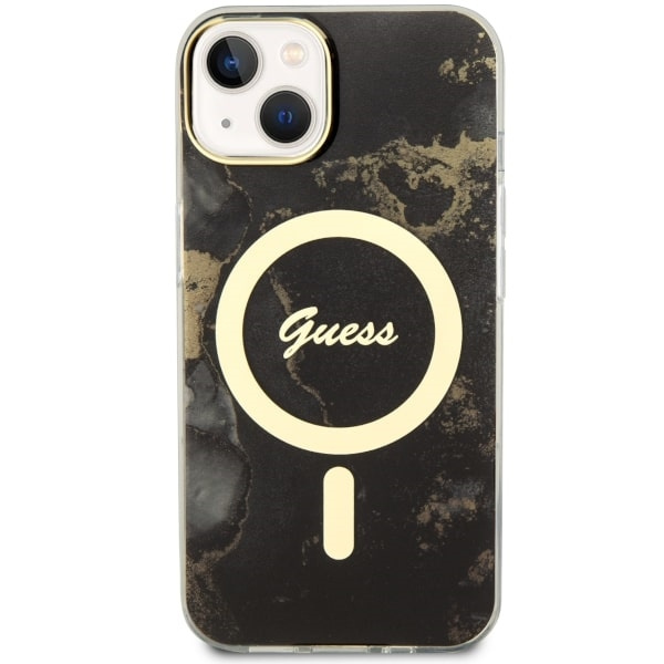 Etui Guess GUHMP14MHTMRSK iPhone 14 Plus 6.7" czarny/black hardcase Golden Marble MagSafe Case