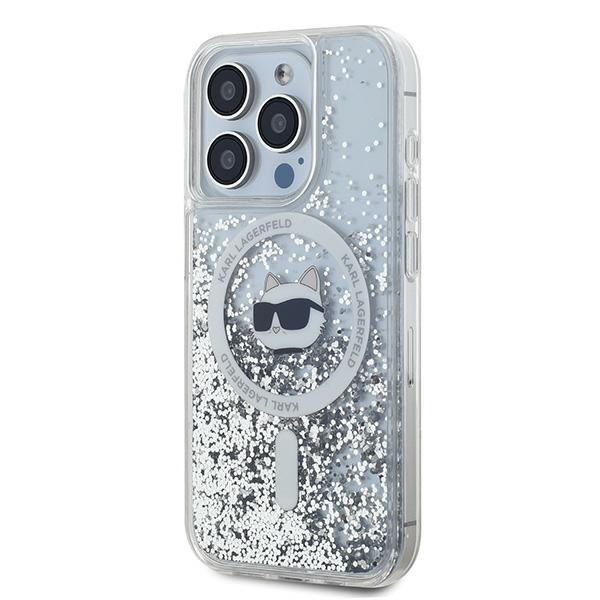 Etui Karl Lagerfeld KLHMP15LLGCHSGH iPhone 15 Pro 6.1" hardcase transparent Liquid Glitter Choupette Head Magsafe