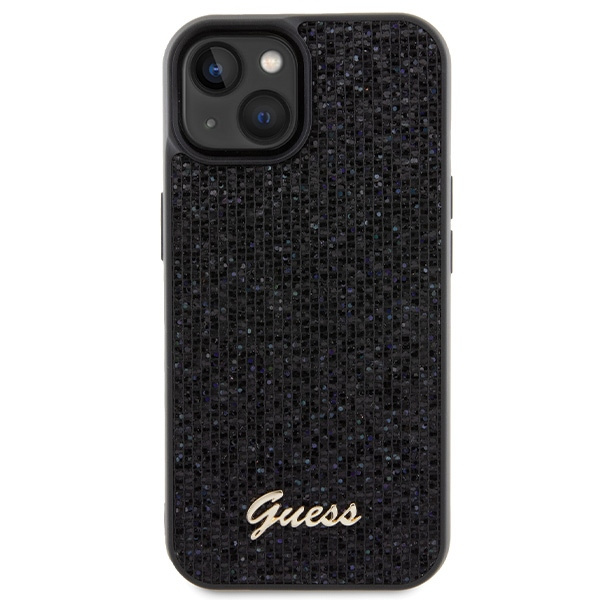 Etui Guess GUHCP14SPMSDGSK iPhone 14 / 15 / 13 6.1" czarny/black hardcase Disco Metal Script Case