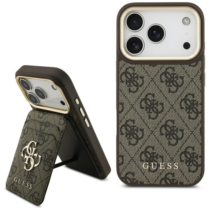 Etui Guess 4G z portfelem Magsafe do     iPhone 17 Pro brązowy