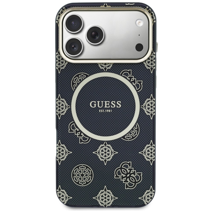 Etui Guess IML Peony Dot MagSafe do      iPhone 17 Pro Max czarny