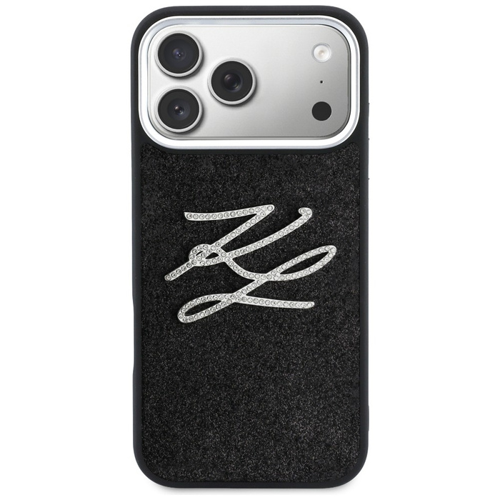 Etui Karl Lagerfeld IML Glitter KL       Diamond Logo do iPhone 17 Pro Max czarny