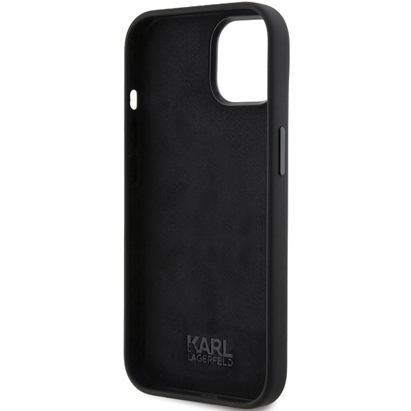 Etui Karl Lagerfeld KLHCP15SSMHKNPK iPhone 15 6.1" czarny/black Silicone Ikonik Metal Pin Case