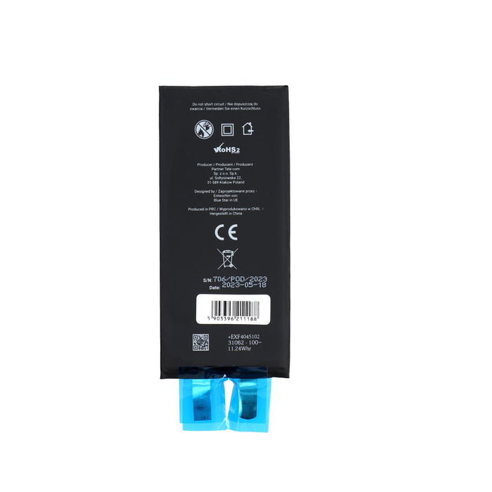 Bateria bez BMS do iPhone XR 2942 mAh Blue Star HQ
