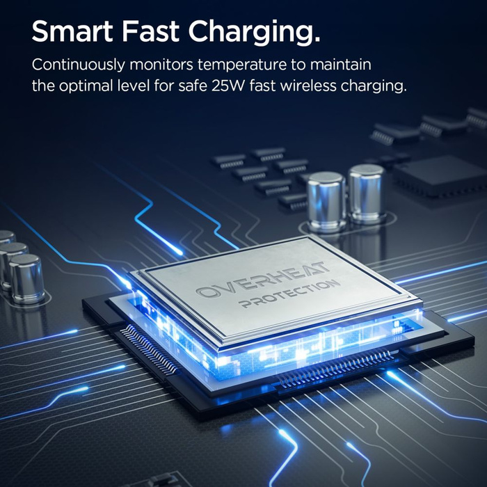 SPIGEN ESSENTIAL EF302MOQ Qi2.2 2IN1 MAGNETIC MAGSAFE WIRELESS CHARGER BLACK