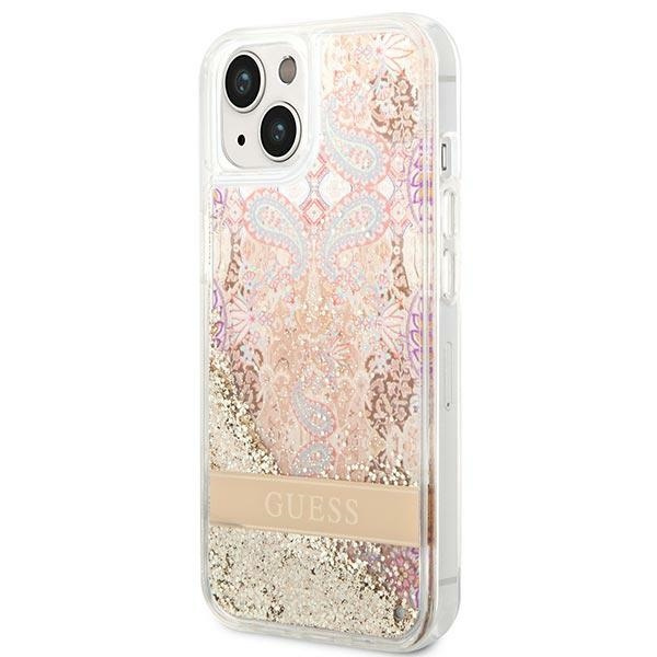 Etui Guess GUHCP14MLFLSD iPhone 14 Plus 6,7" złoty/gold hardcase Paisley Liquid Glitter