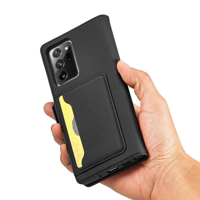 Magnet Card Case etui do Samsung Galaxy S22 Ultra pokrowiec portfel na karty kartę podstawka czarny