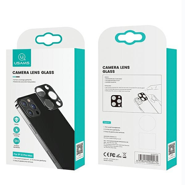 Szkło Hartowane USAMS Apple iPhone 12 Camera Lens Glass Metal Zielony Ochrona Aparatu Glass