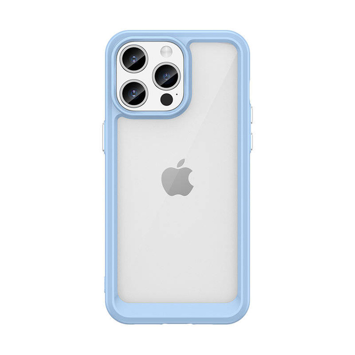 Etui Wzmocnione etui z elastyczną ramką do iPhone 15 Outer Space - niebieskie Case