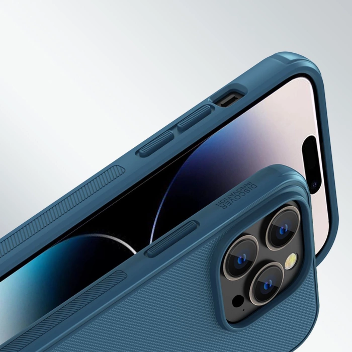 Nillkin Super Frosted Shield Pro Magnetic Case etui iPhone 14 Pro z MagSafe magnetyczne niebieski