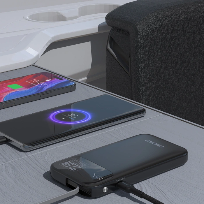 Powerbank Dudao K31 10000 mAh 22,5W PD z wbudowanym kablem - czarny