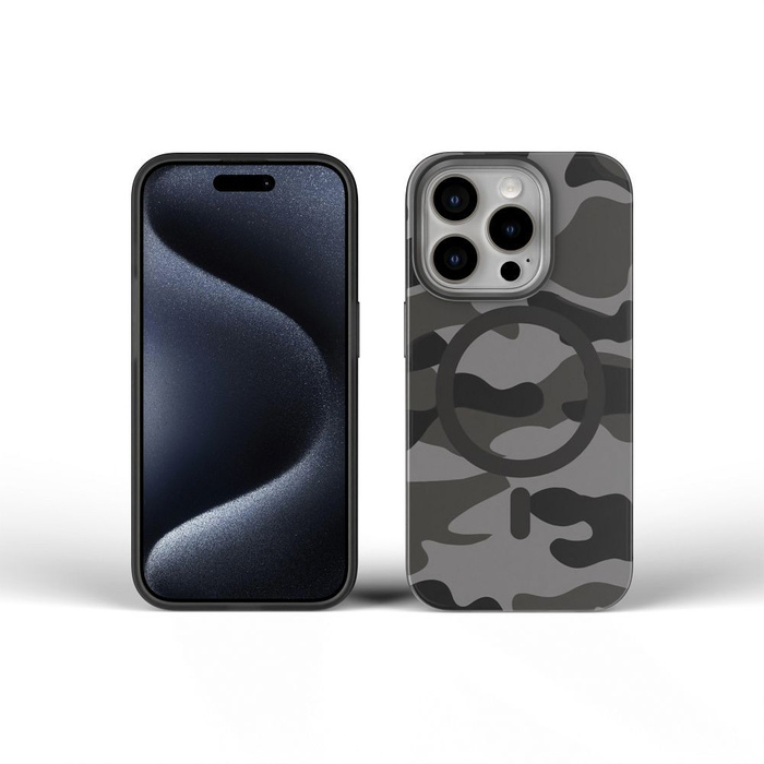 Etui na iPhone 16 PLUS Forcell F-Protect Levels Dual Layer 4D technology zgodny z MagSafe Military Drop-Test black camo