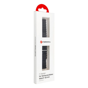 Pasek do Samsung Galaxy Watch Forcell Forcell F-Design FS01 dziurki silikon 20 mm czarny