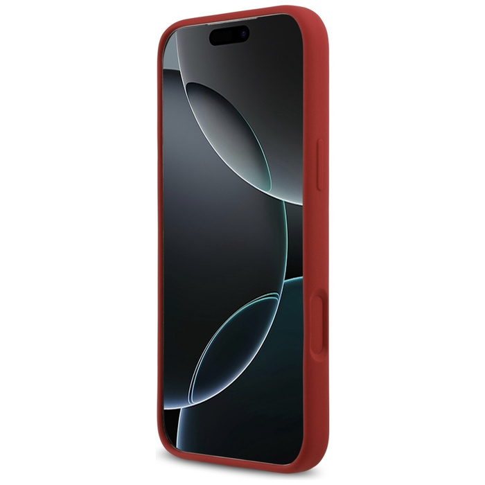 Etui Guess Silicone Script Metal Logo    MagSafe do iPhone 17 Pro Max magenta