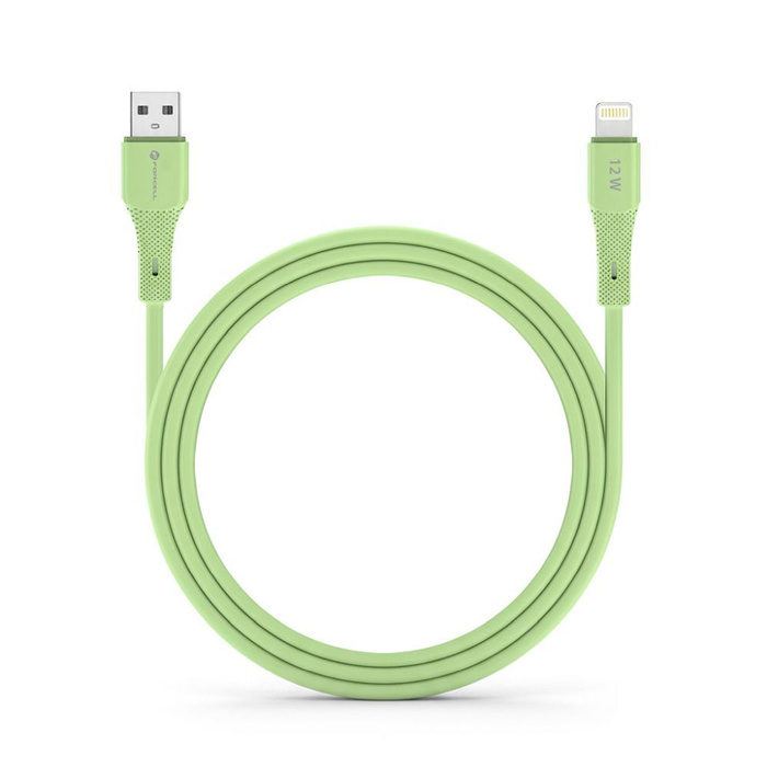 Kabel USB A do Lightning Forcell F-Energy 2,4A 12W Silicone 1 m C343 zielony