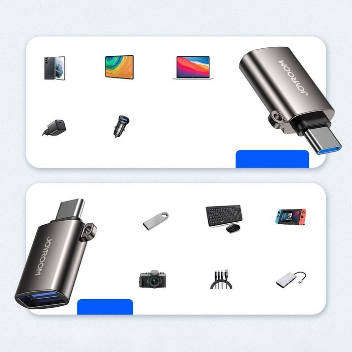 Joyroom adapter przejściówka USB 3.2 Gen 1 (męski) - USB Typ C (żeński) czarny (S-H151 Black)