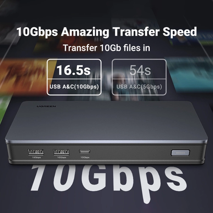 Adapter HUB UGREEN CM615 USB-C do 2x USB-A, 1x USB-C 3.1, 2x HDMI, 2x DP,  SD/TF, RJ45