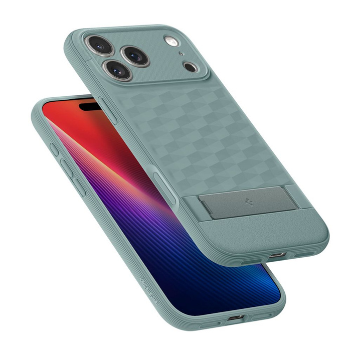 ETUI SPIGEN IPHONE 17 PRO PARALLAX ”S” MAG MAGSAFE SAGE GREEN