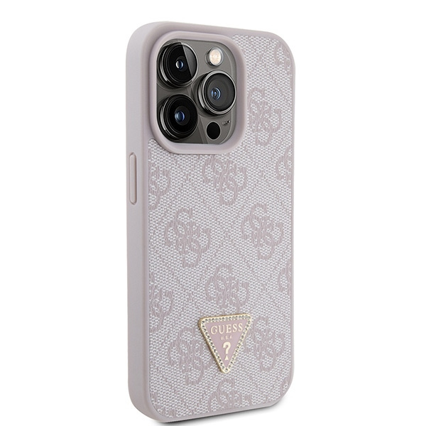 Etui Guess GUHCP15LP4TDPP iPhone 15 Pro 6.1" różowy/pink hardcase Leather 4G Triangle Strass Case