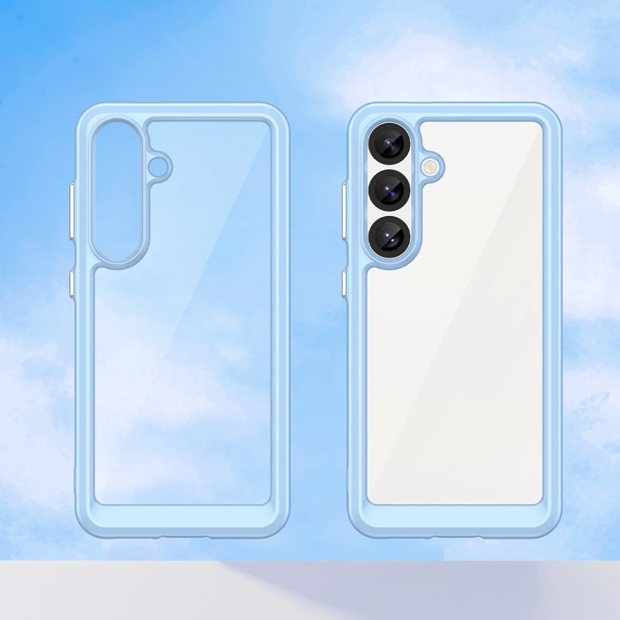 Etui silikonowe Outer Space Case z żelową ramką do Samsung Galaxy S25 - niebieskie