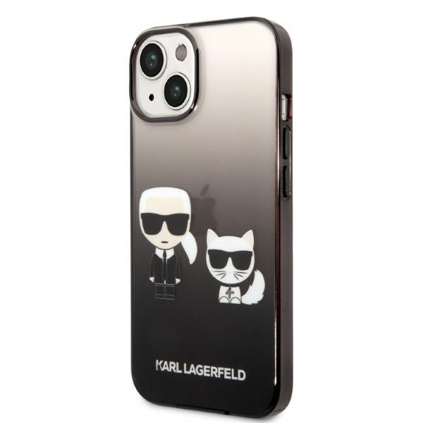 Etui KARL LAGERFELD Apple iPhone 14 Gradient Ikonik Karl & Choupette Czarny Hardcase