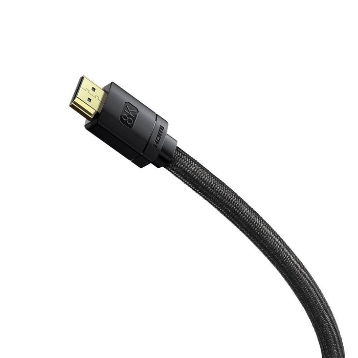 Baseus kabel HDMI 2.1 8K 60 Hz 48 Gbps / 4K 120 Hz / 2K 144 Hz 3D eARC QMS Dynamic HDR VRR ALLM 3m czarny (CAKGQ-L01)