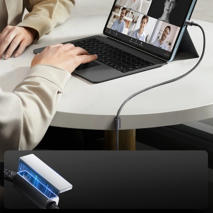 Kabel Joyroom S-A50 Unlimited Series 60W USB-C - Lightning z organizerem magnetycznym 1,2m - szary