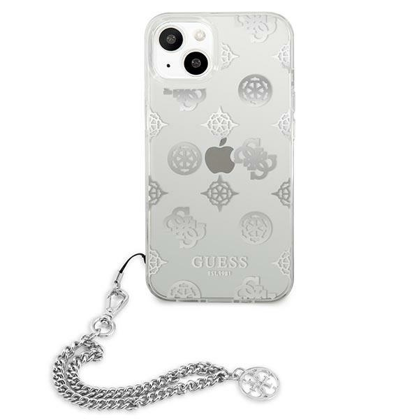 Etui GUESS Apple iPhone 13 Mini Peony Chain Collection Srebrny Hardcase