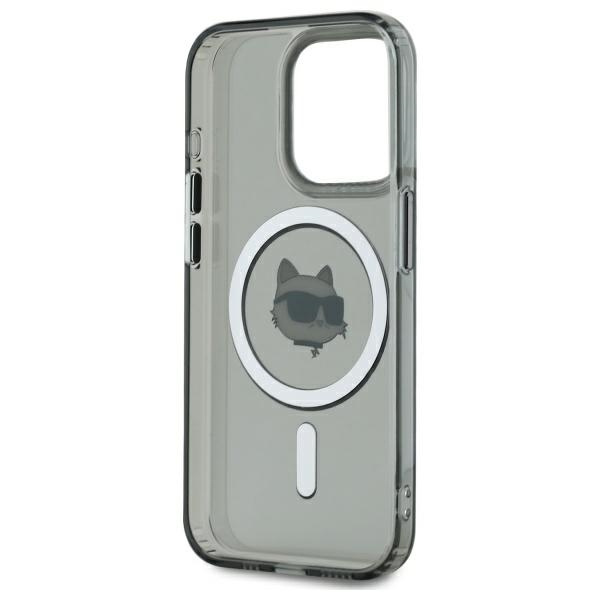Karl Lagerfeld KLHMP15XHLSCHK iPhone 15   Pro Max 6.7" czarny/black hardcase IML Metal Choupette Head MagSafe